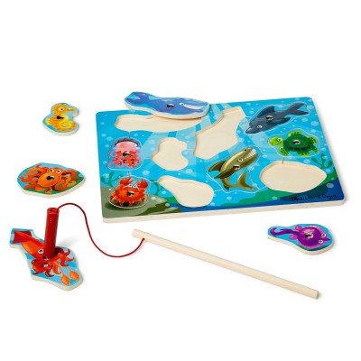 Magnetic Fishing Game and Puzzle with Wooden Ocean Animal Magnets