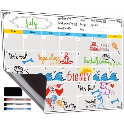 Fridge Calendar  Magnetic White Board to-Do-List Planner for Refrigerator