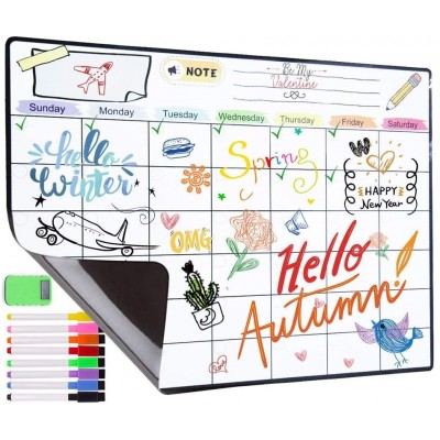 Magnetic Dry Erase Calendar Kit Magnetic Whiteboard Calendar for Refrigerator