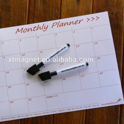 promotional monthly planer board with magnets, magnet notepad